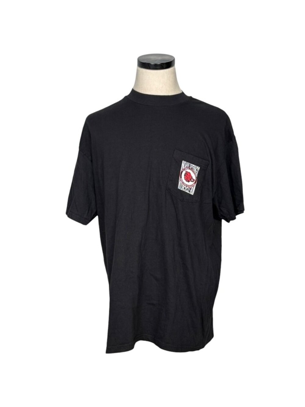 Hanes Beefy-T Black 90s Single-Stitched Graphic T-Shirt Size Large "Pig Out"